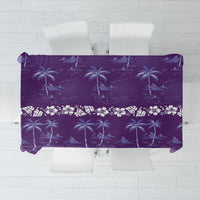 Purple Hawaii Palm Tree Hibiscus Tablecloth Fantasy Summer Vibe