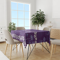 Purple Hawaii Palm Tree Hibiscus Tablecloth Fantasy Summer Vibe