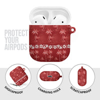 Red Hawaii Palm Tree Hibiscus AirPods Case Fantasy Summer Vibe
