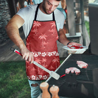Red Hawaii Palm Tree Hibiscus Apron Fantasy Summer Vibe