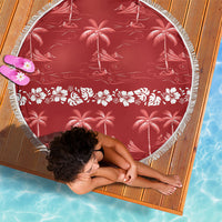 Red Hawaii Palm Tree Hibiscus Beach Blanket Fantasy Summer Vibe