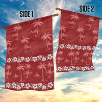 Red Hawaii Palm Tree Hibiscus Garden Flag Fantasy Summer Vibe