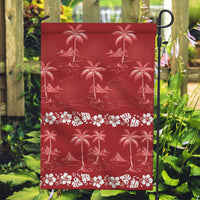 Red Hawaii Palm Tree Hibiscus Garden Flag Fantasy Summer Vibe