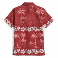 Red Hawaii Palm Tree Hibiscus Hawaiian Shirt Fantasy Summer Vibe