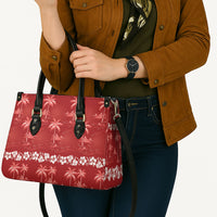 Red Hawaii Palm Tree Hibiscus Leather Bag Fantasy Summer Vibe