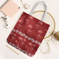 Red Hawaii Palm Tree Hibiscus Tote Bag Fantasy Summer Vibe