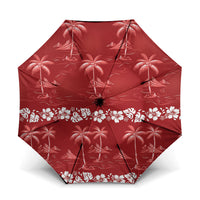 Red Hawaii Palm Tree Hibiscus Umbrella Fantasy Summer Vibe