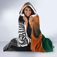 New Zealand and Ireland Rugby Hooded Blanket Silver Fern With Shamrock 2023 World Cup LT01 - Polynesian Pride