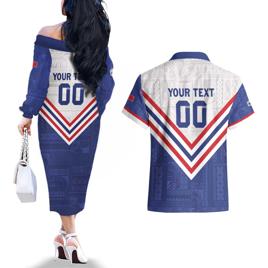 Custom Toa Samoa Rugby Couples Matching Off The Shoulder Long Sleeve Dress and Hawaiian Shirt 1992-1993 Special Edition - Polynesian Pride