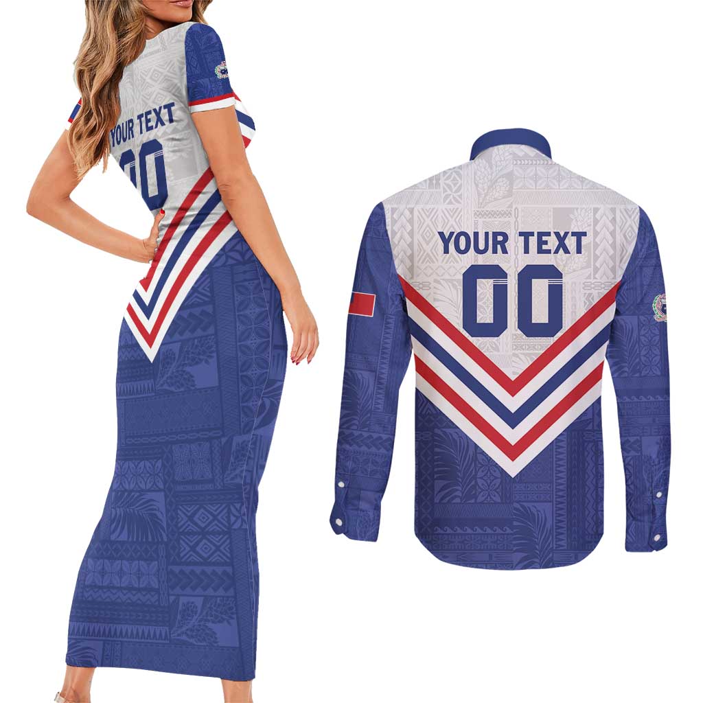 Custom Toa Samoa Rugby Couples Matching Short Sleeve Bodycon Dress and Long Sleeve Button Shirt 1992-1993 Special Edition - Polynesian Pride