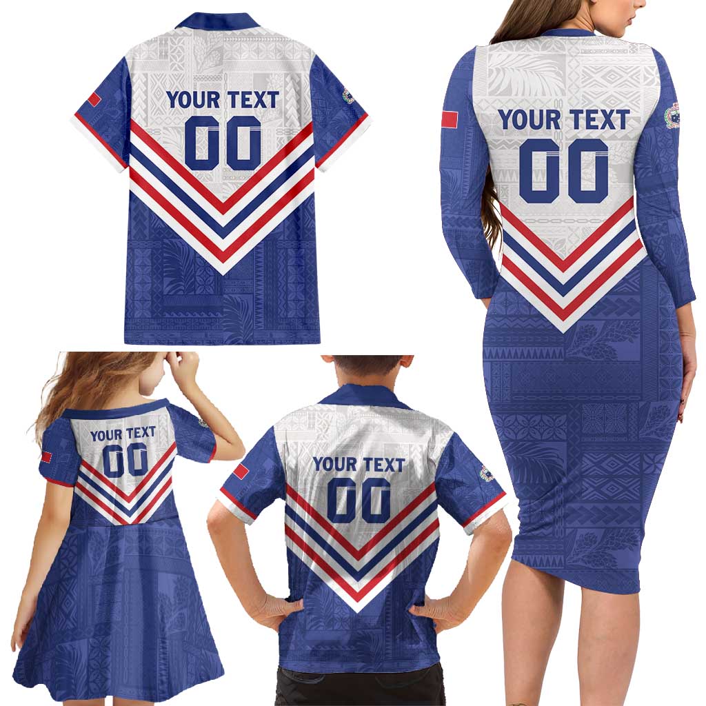 Custom Toa Samoa Rugby Family Matching Long Sleeve Bodycon Dress and Hawaiian Shirt 1992-1993 Special Edition - Polynesian Pride