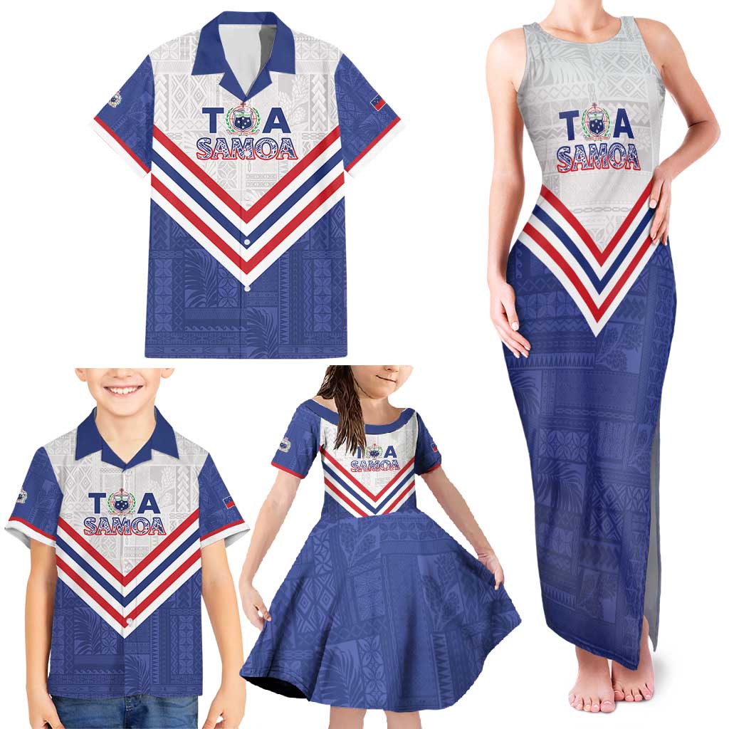 Custom Toa Samoa Rugby Family Matching Tank Maxi Dress and Hawaiian Shirt 1992-1993 Special Edition - Polynesian Pride