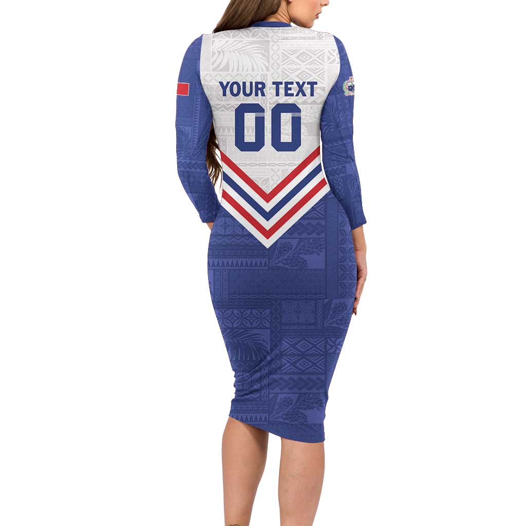 Custom Toa Samoa Rugby Long Sleeve Bodycon Dress 1992-1993 Special Edition - Polynesian Pride