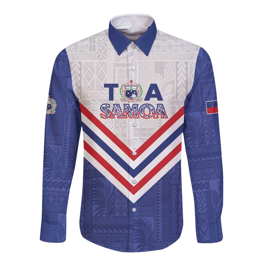 Custom Toa Samoa Rugby Long Sleeve Button Shirt 1992-1993 Special Edition - Polynesian Pride