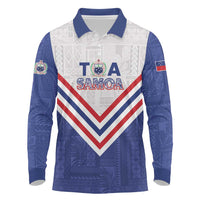 Custom Toa Samoa Rugby Long Sleeve Polo Shirt 1992-1993 Special Edition - Polynesian Pride