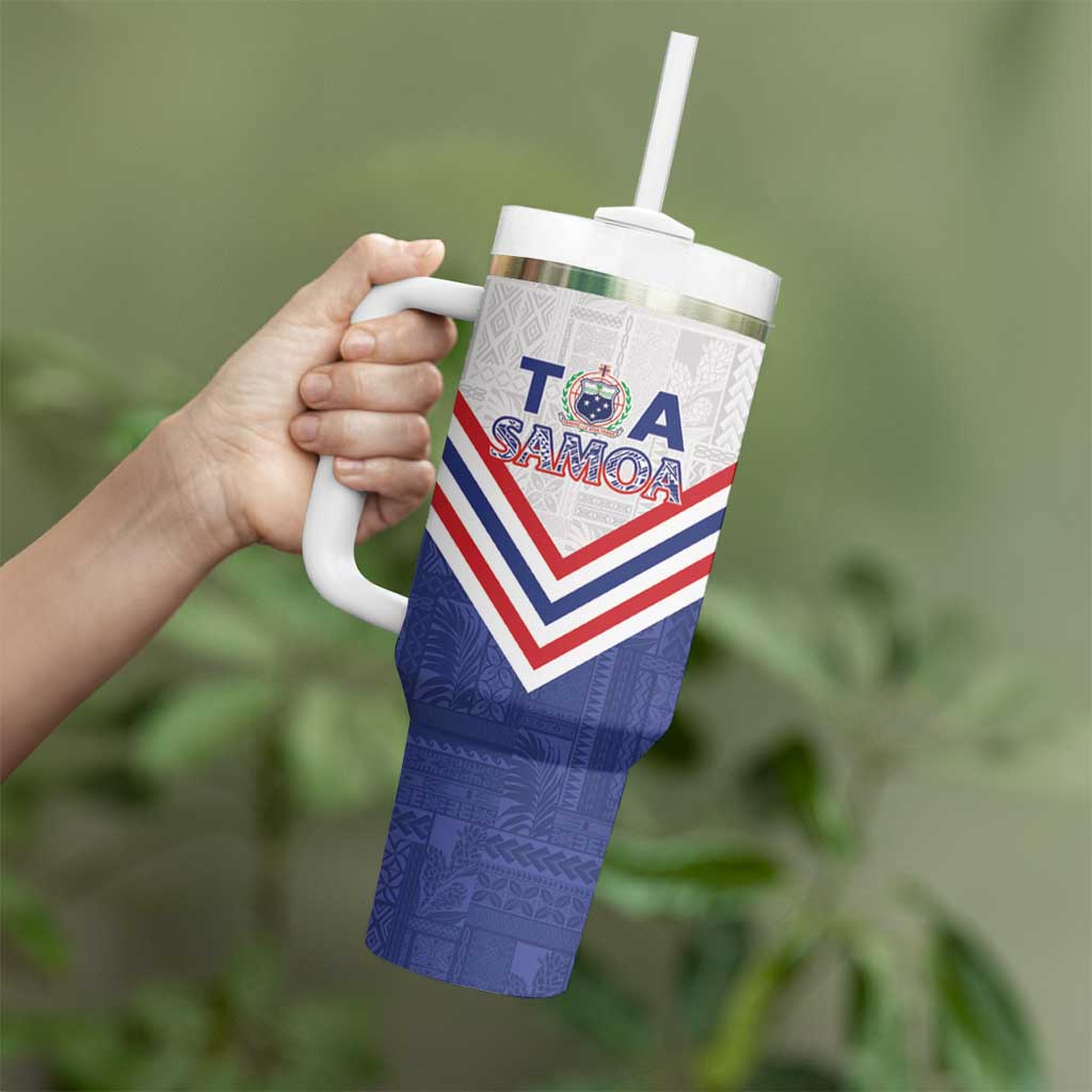 Custom Toa Samoa Rugby Tumbler With Handle 1992-1993 Special Edition - Polynesian Pride