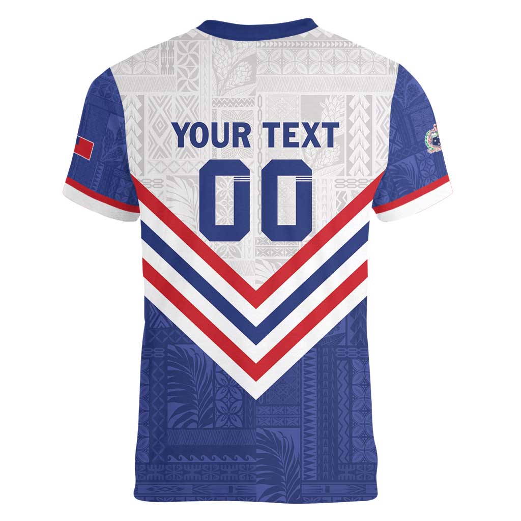 Custom Toa Samoa Rugby Women V-Neck T-Shirt 1992-1993 Special Edition - Polynesian Pride