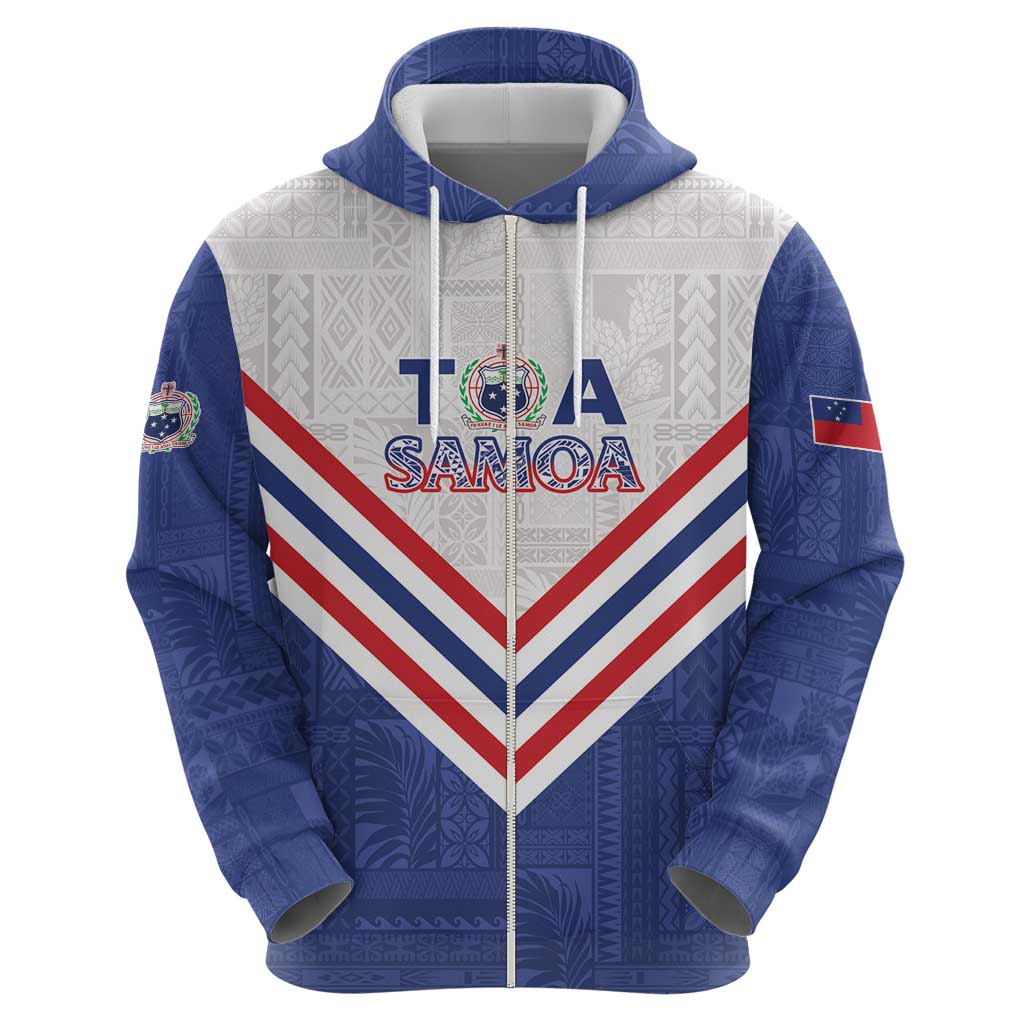 Custom Toa Samoa Rugby Zip Hoodie 1992-1993 Special Edition - Polynesian Pride