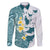 Maori Manta Ray Plumeria Teal Family Matching Tank Maxi Dress and Hawaiian Shirt