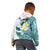 Maori Manta Ray Plumeria Teal Kid Hoodie