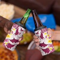 Maori Manta Ray Plumeria Royal Pink 4 in 1 Can Cooler Tumbler