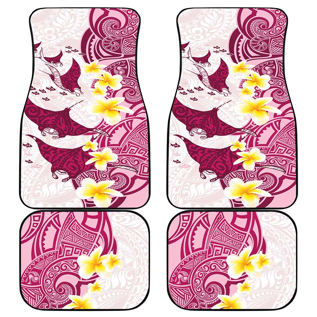Maori Manta Ray Plumeria Royal Pink Car Mats