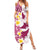 Maori Manta Ray Plumeria Royal Pink Family Matching Summer Maxi Dress and Hawaiian Shirt