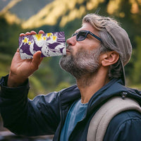 Maori Manta Ray Plumeria Deep Purple 4 in 1 Can Cooler Tumbler