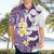 Maori Manta Ray Plumeria Deep Purple Hawaiian Shirt