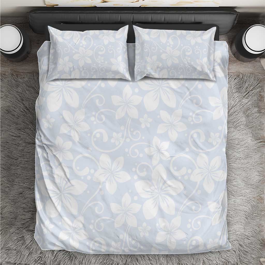 Plumeria Floral White Sunday Bedding Set LT01 White - Polynesian Pride