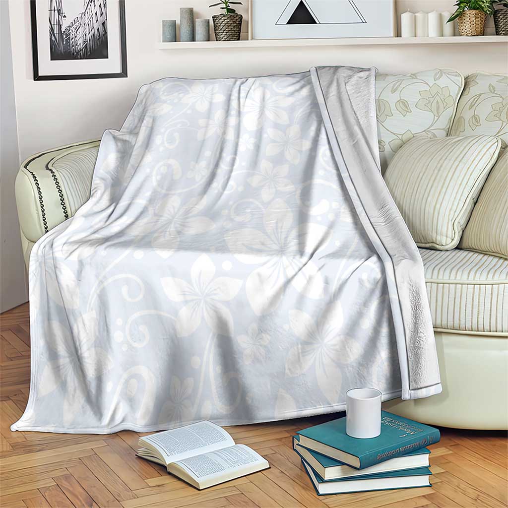 Plumeria Floral White Sunday Blanket LT01 White - Polynesian Pride