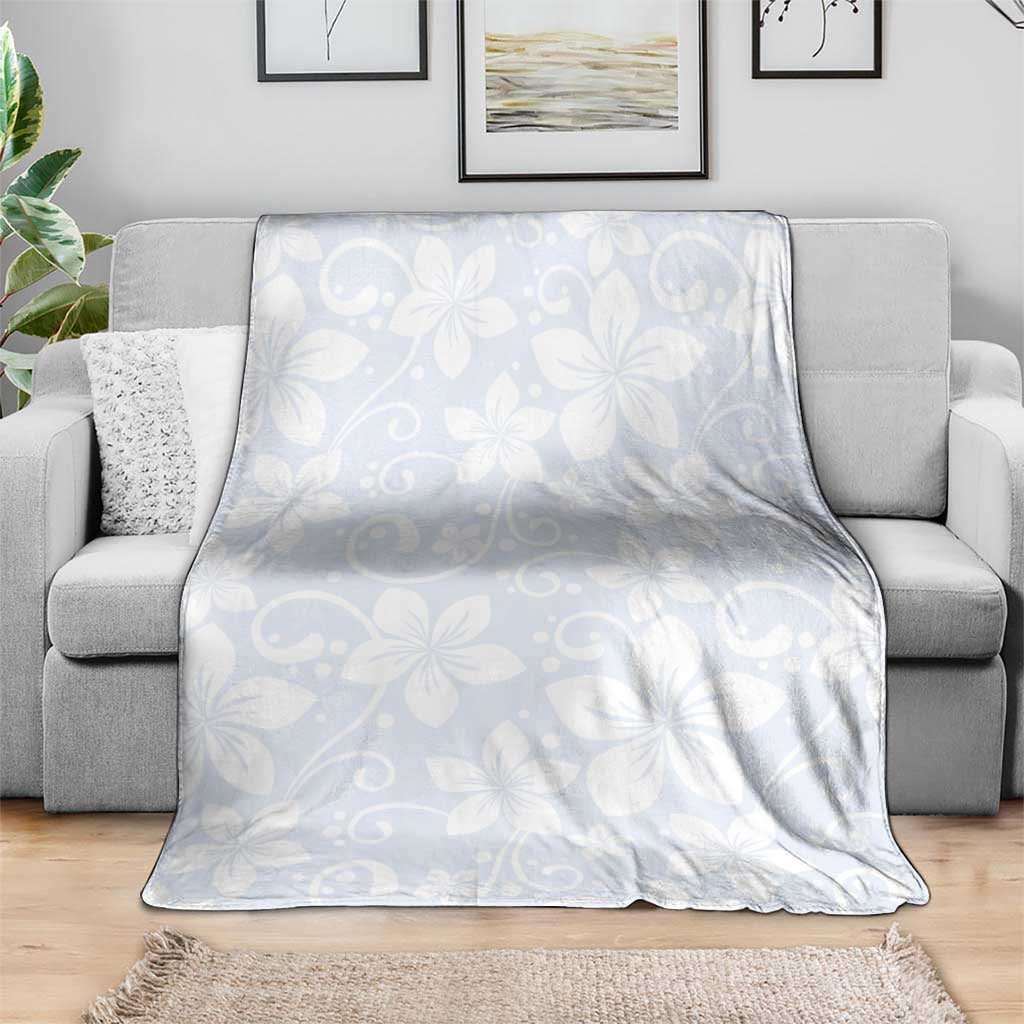 Plumeria Floral White Sunday Blanket