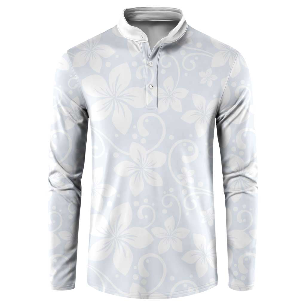 Plumeria Floral White Sunday Button Sweatshirt LT01 White - Polynesian Pride