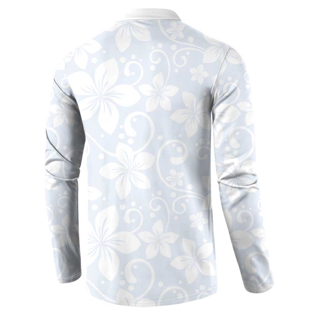 Plumeria Floral White Sunday Button Sweatshirt