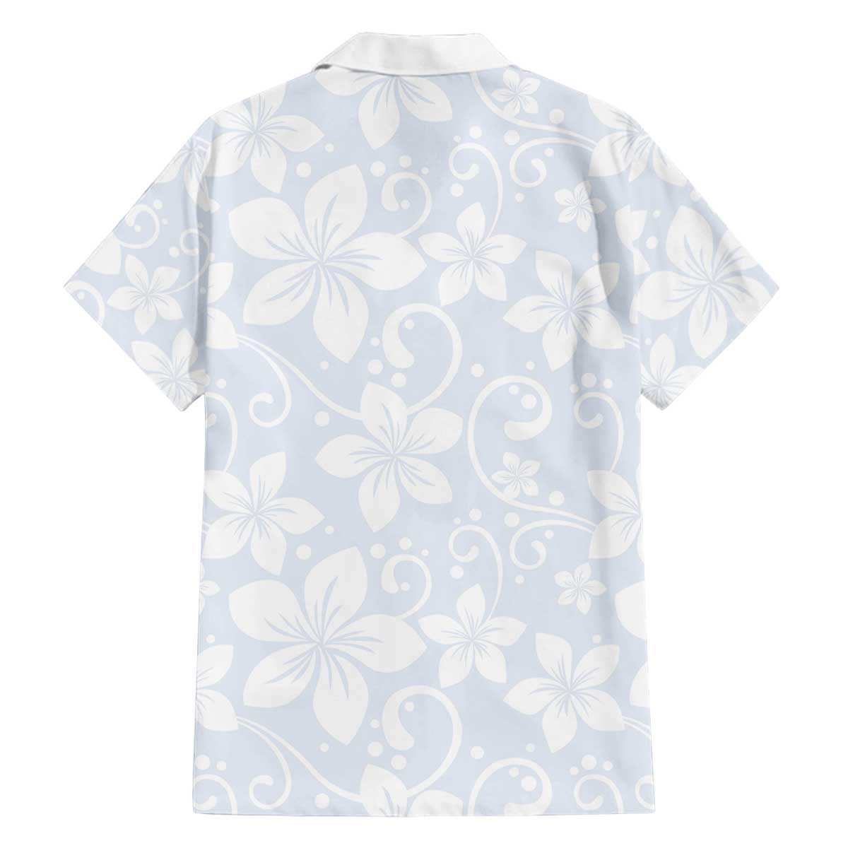 Plumeria Floral White Sunday Family Matching Off The Shoulder Long Sleeve Dress and Hawaiian Shirt