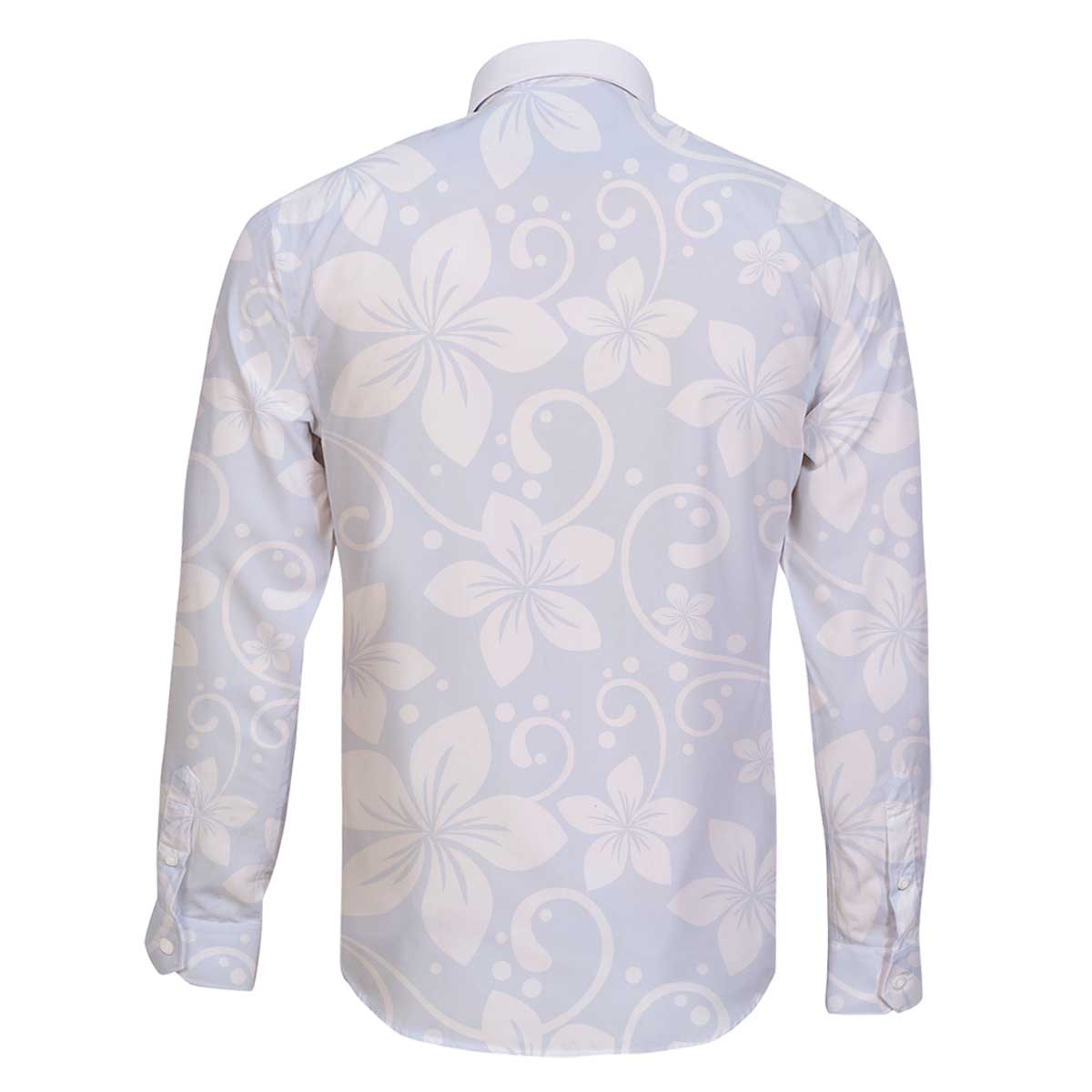 Plumeria Floral White Sunday Family Matching Off Shoulder Short Dress and Hawaiian Shirt