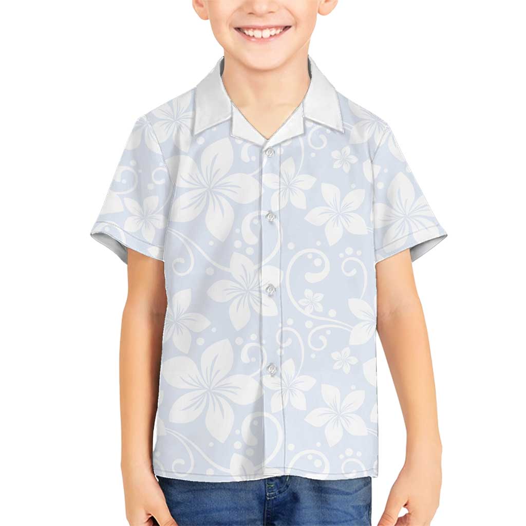 Plumeria Floral White Sunday Family Matching Puletasi and Hawaiian Shirt