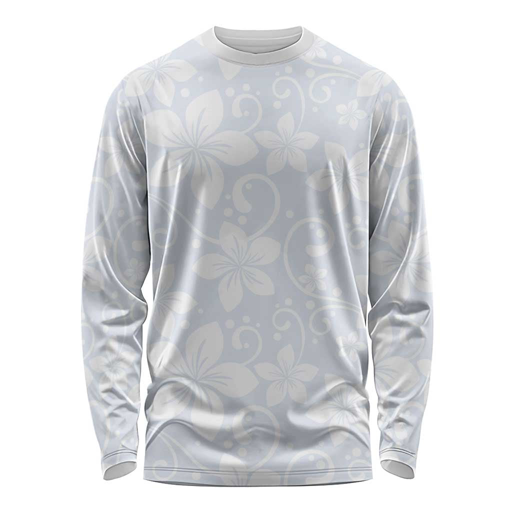 Plumeria Floral White Sunday Long Sleeve Shirt LT01 Unisex White - Polynesian Pride