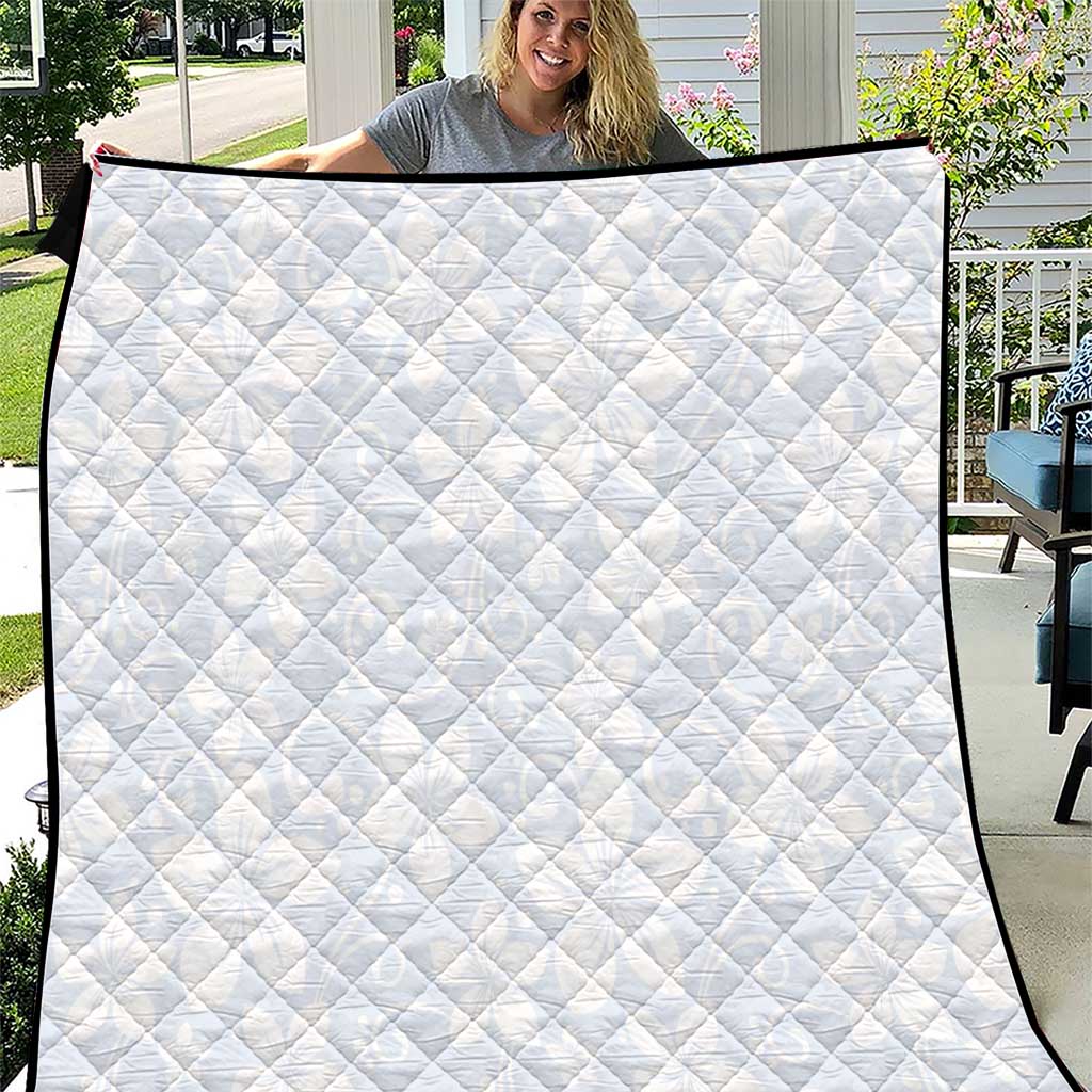 Plumeria Floral White Sunday Quilt LT01 White - Polynesian Pride