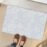 Plumeria Floral White Sunday Rubber Doormat