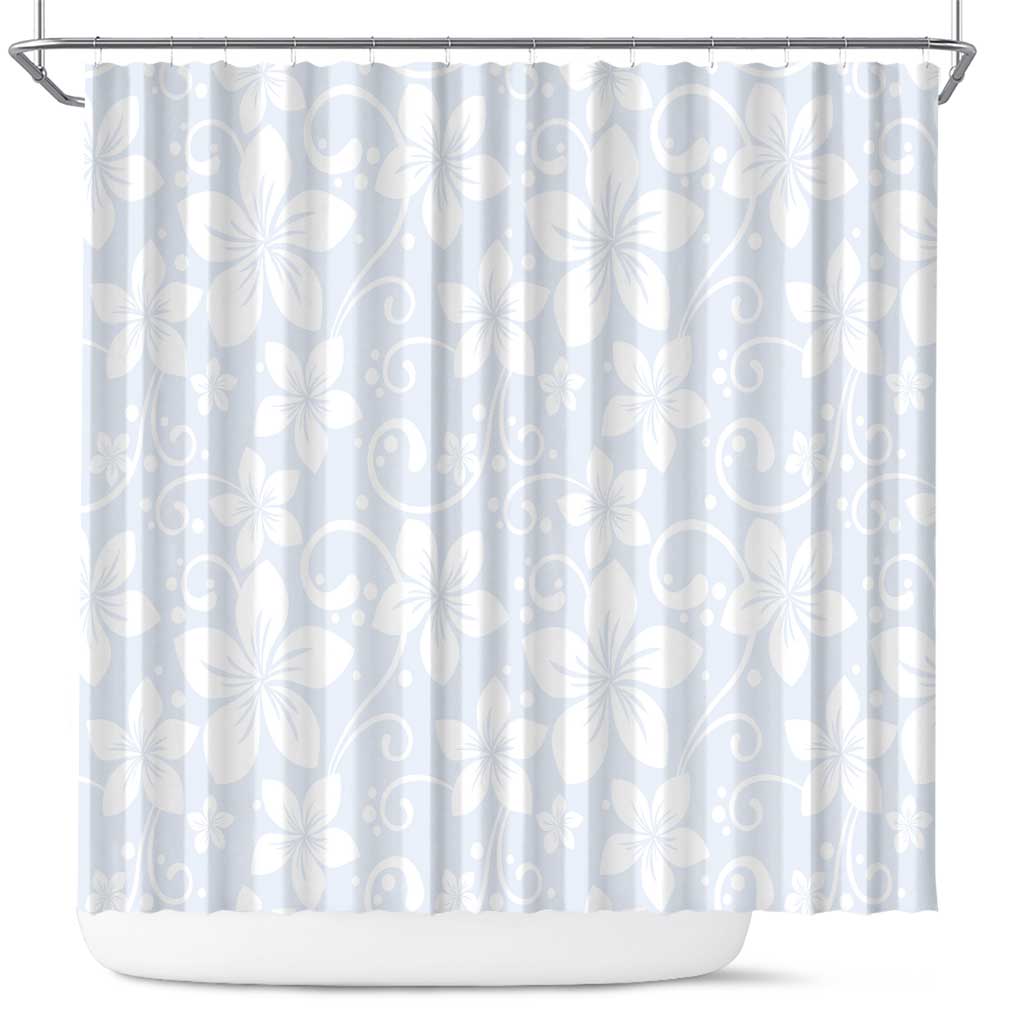 Plumeria Floral White Sunday Shower Curtain LT01 White - Polynesian Pride