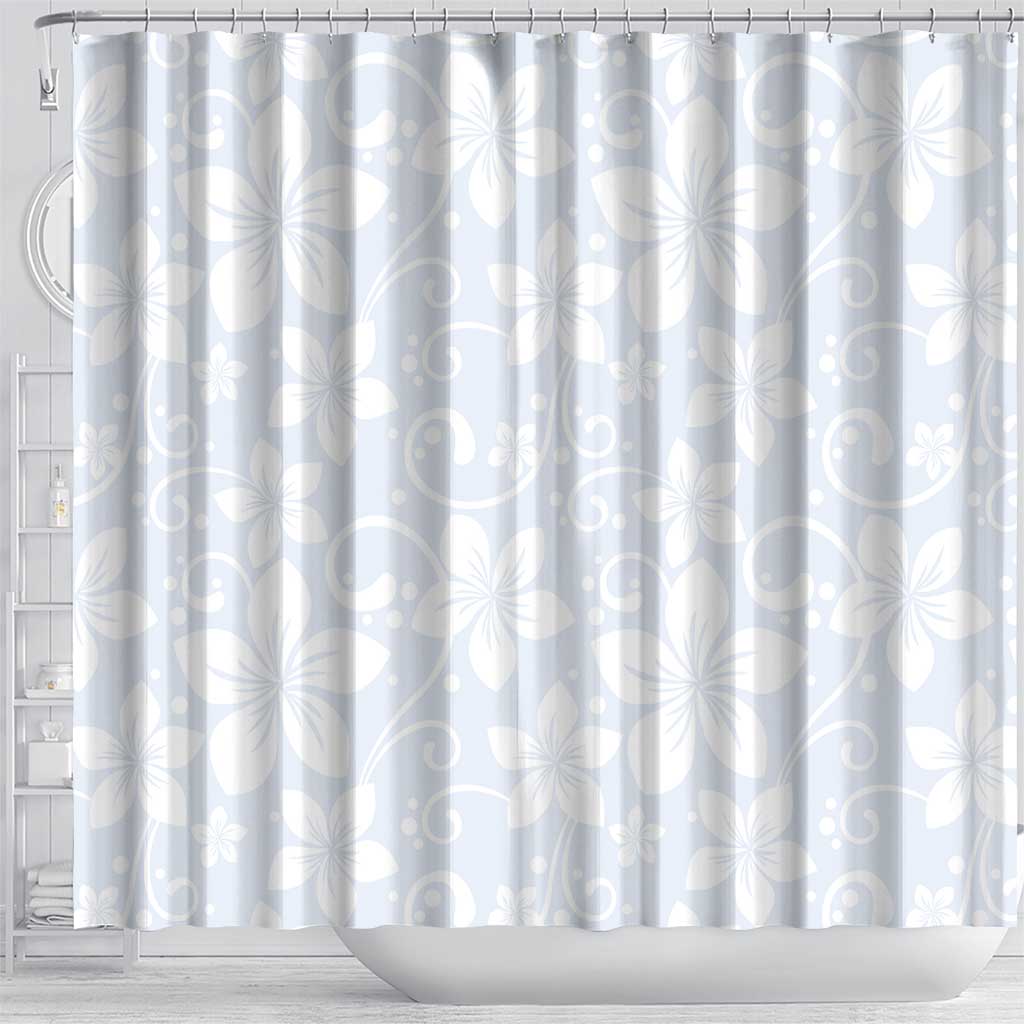 Plumeria Floral White Sunday Shower Curtain