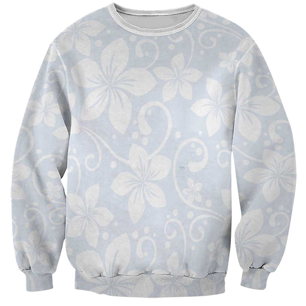 Plumeria Floral White Sunday Sweatshirt LT01 Unisex White - Polynesian Pride