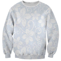 Plumeria Floral White Sunday Sweatshirt