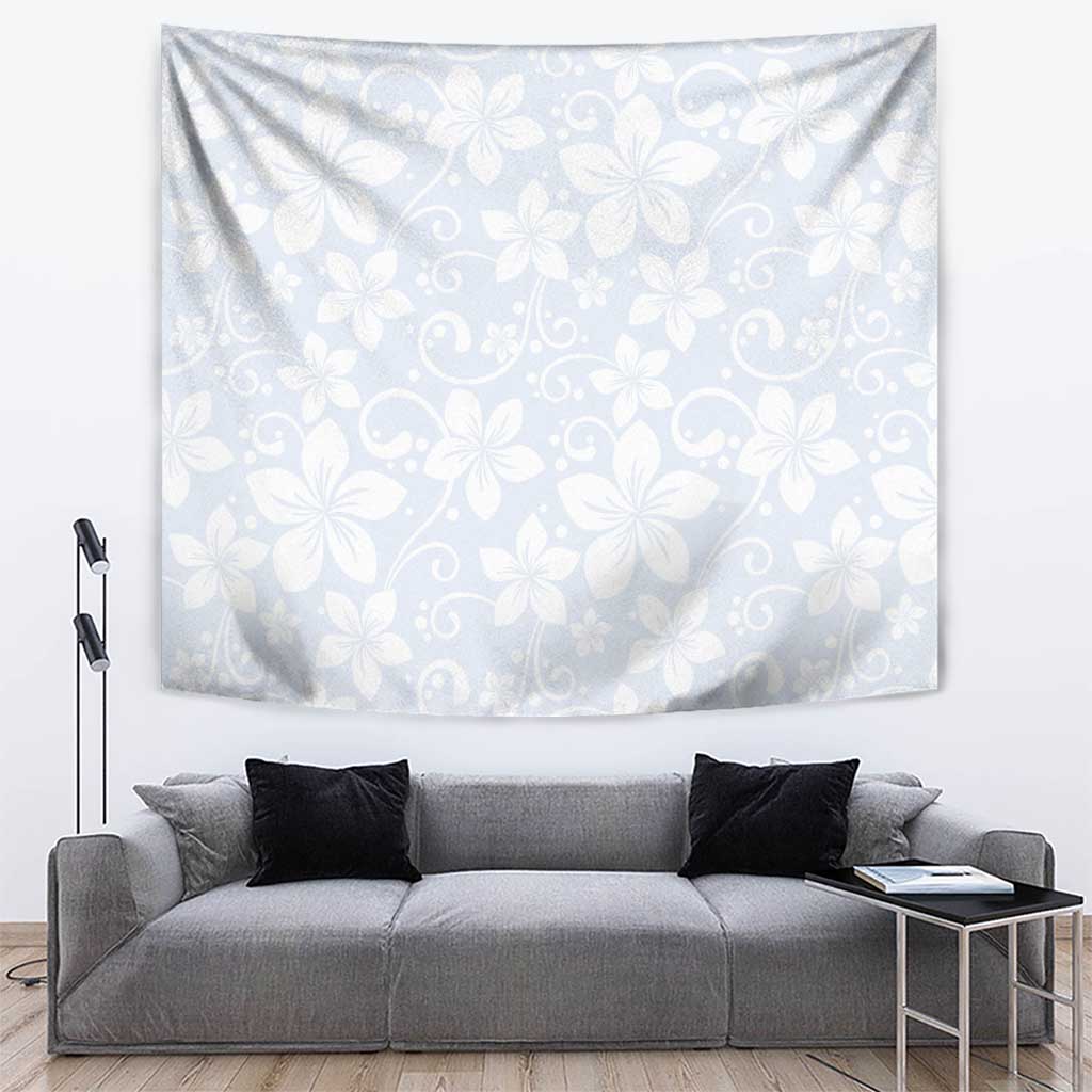 Plumeria Floral White Sunday Tapestry LT01 White - Polynesian Pride