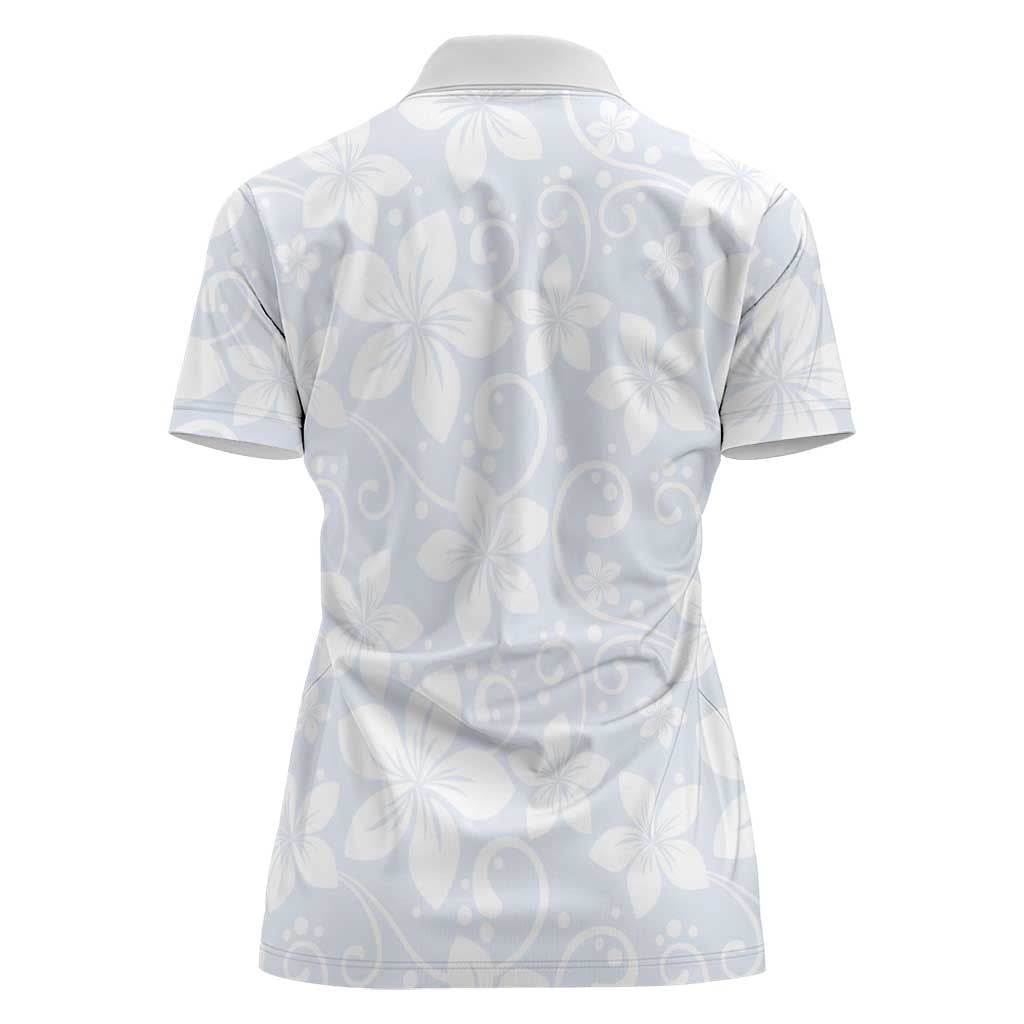 Plumeria Floral White Sunday Women Polo Shirt