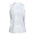 Plumeria Floral White Sunday Women Sleeveless Polo Shirt