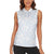 Plumeria Floral White Sunday Women Sleeveless Polo Shirt