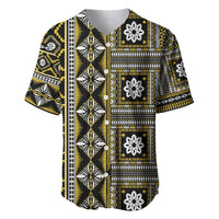 Fiji Masi Tapa Pattern Yellow Baseball Jersey - Polynesian Pride