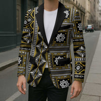 Fiji Masi Tapa Pattern Yellow Blazer - Polynesian Pride